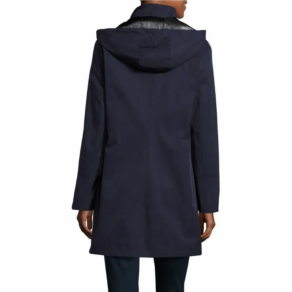 New! IVANKA TRUMP Women's Zip-Front Removable Hood Anorak Jacket Size Small Blue